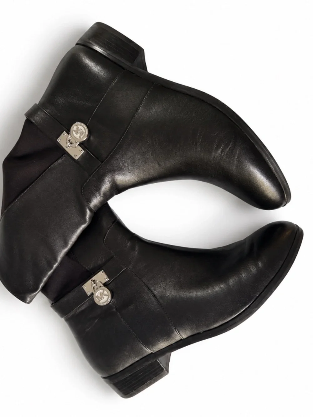 Michael Kors Black Leather Stretch Riding Boots Women 8M Knee High MK